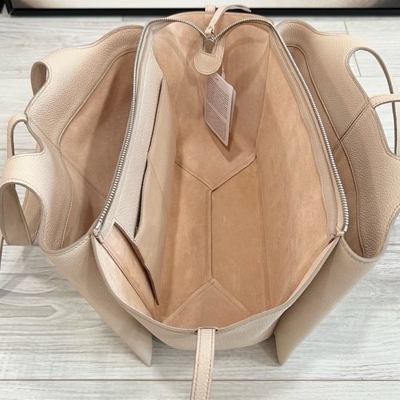 CELINE Tri Fold Small Grained Creamy Calfskin Leather Satchel - Picture 7 of 13